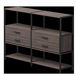 Набор стеллажных систем №2 Everprof EVO Дуб 1635x385x1120 Пасадена/Черный