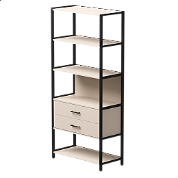 Набор стеллажных систем №5 Everprof EVO 830x385x1840 Кашемир/Черный