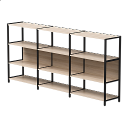 Набор стеллажных систем №3 Everprof EVO 2440x385x1120 Дуб Соната/Черный