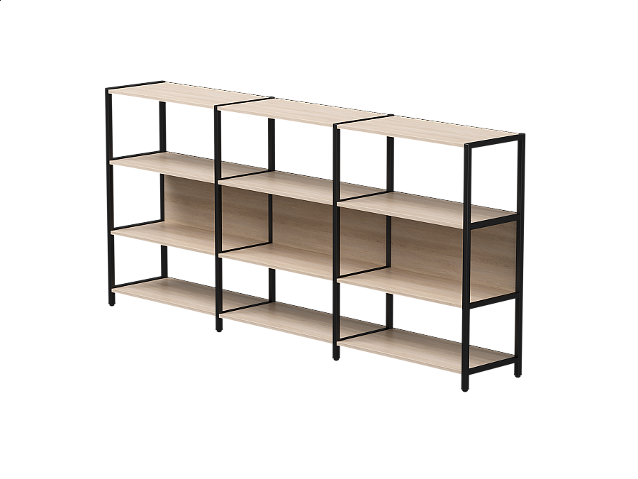 Набор стеллажных систем №3 Everprof EVO 2440x385x1120 Дуб Соната/Черный