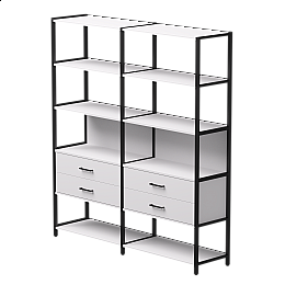 Набор стеллажных систем №7 Everprof EVO 1635x385x1840 Белый/Черный