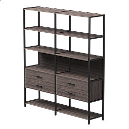 Набор стеллажных систем №7 Everprof EVO 1635x385x1840 Дуб Пасадена/Черный