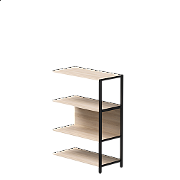 Полустеллаж металлический средний Everprof EVO 805х385×1120 Дуб Соната/Черный