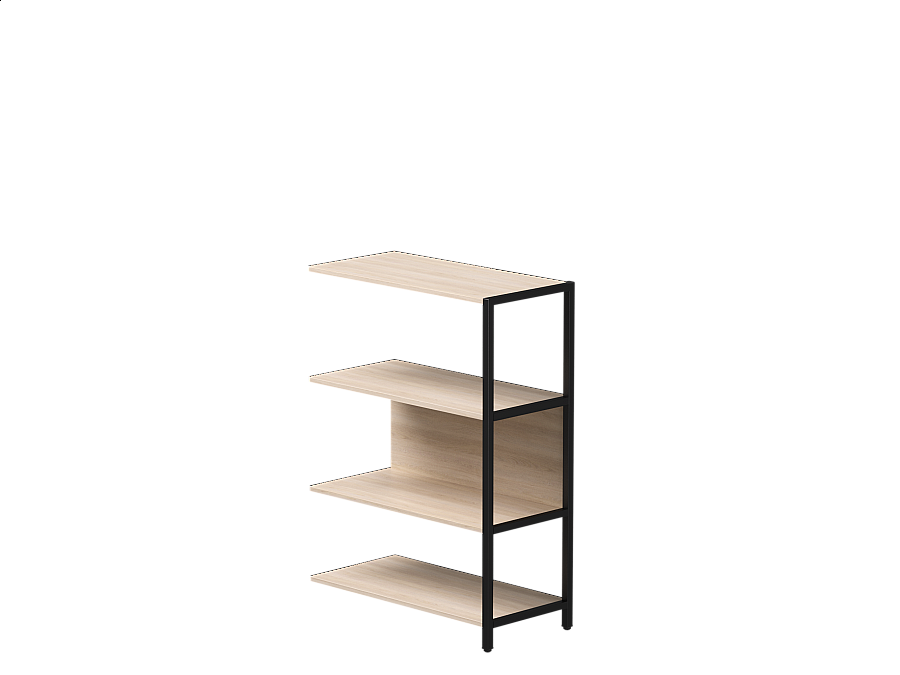 Полустеллаж металлический средний Everprof EVO 805х385×1120 Дуб Соната/Черный