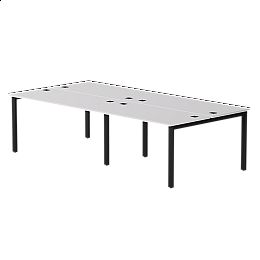 Бенч-система на 4 места Everprof EVO на металлокаркасе 2760х670(1370)x755 Белый/Черный