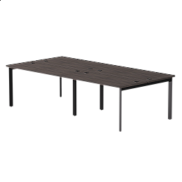 Бенч-система на 4 места Everprof EVO на металлокаркасе 2760х670(1370)x755 опоры 45гр Дуб Пасадена/Черный