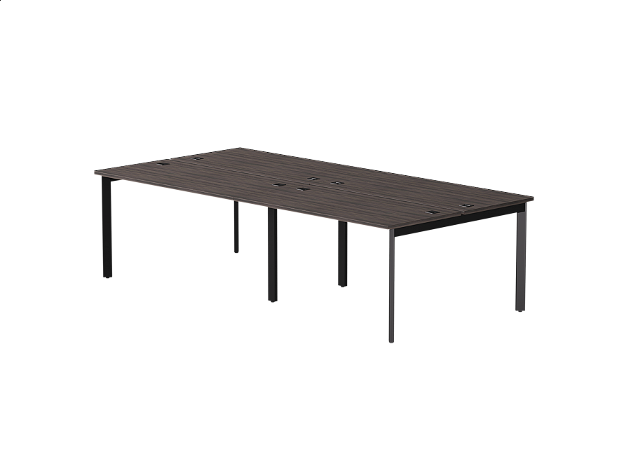 Бенч-система на 4 места Everprof EVO на металлокаркасе 2760х670(1370)x755 опоры 45гр Дуб Пасадена/Черный