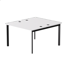 Бенч-система на 2 места Everprof EVO на металлокаркасе 1180х670(1370)x755 опоры 45гр Белый/Черный