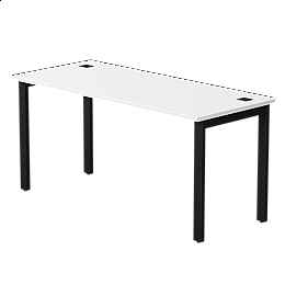 Стол прямой Everprof EVO на металлокаркасе 1580х670х755 мм Белый/Черный