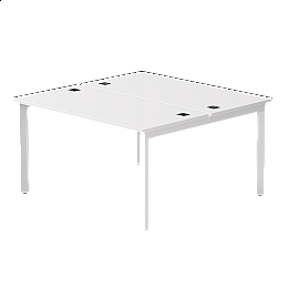 Бенч-система на 2 места Everprof EVO на металлокаркасе 1380х670(1370)x755 опоры 45гр Белый/Белый