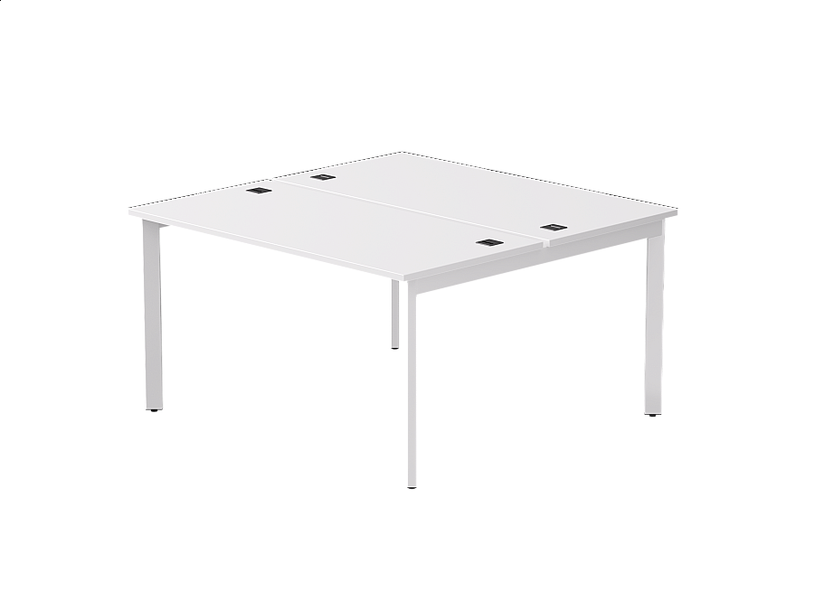 Бенч-система на 2 места Everprof EVO на металлокаркасе 1380х670(1370)x755 опоры 45гр Белый/Белый