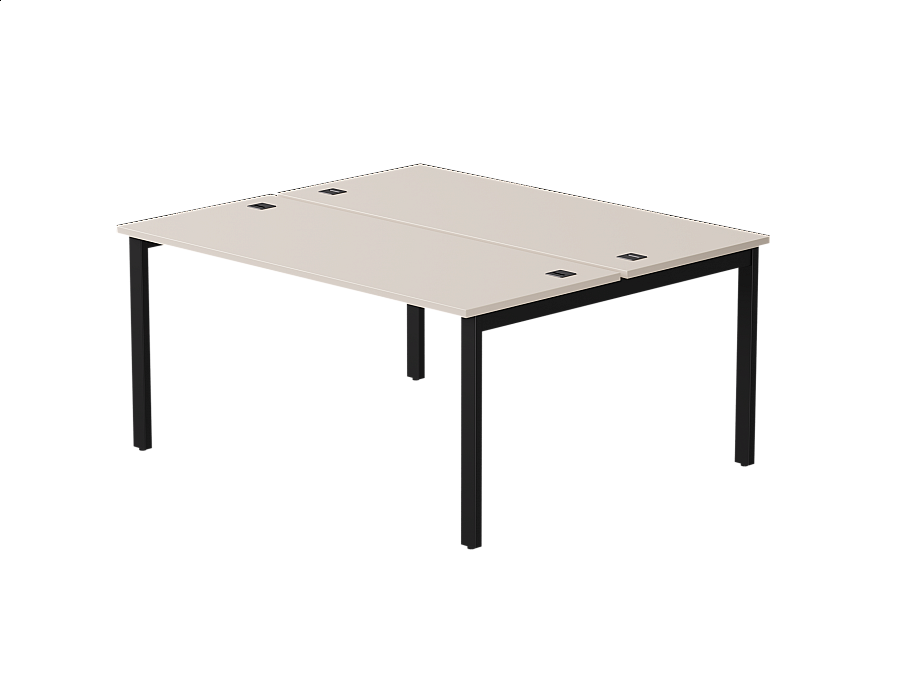 Бенч-система на 2 места Everprof EVO на металлокаркасе 1580х670(1370)x755 Кашемир/Черный