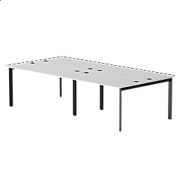 Бенч-система на 4 места Everprof EVO на металлокаркасе 3160х670(1370)x755 опоры 45гр Белый/Черный