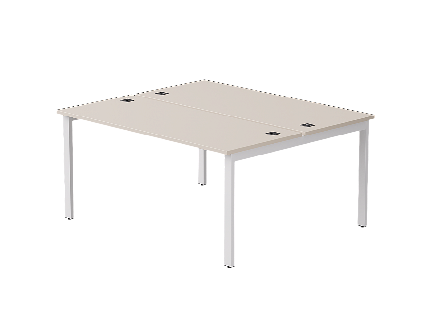 Бенч-система на 2 места Everprof EVO на металлокаркасе 1580х670(1370)x755 Кашемир/Белый