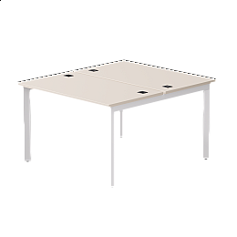 Бенч-система на 2 места Everprof EVO на металлокаркасе 1180х670(1370)x755 опоры 45гр Кашемир/Белый