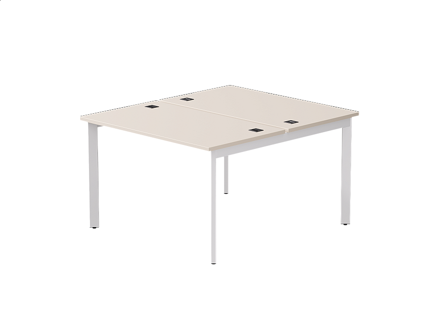 Бенч-система на 2 места Everprof EVO на металлокаркасе 1180х670(1370)x755 опоры 45гр Кашемир/Белый