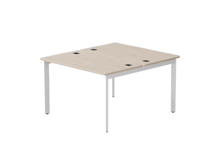 Бенч-система на 2 места Everprof EVO на металлокаркасе 1180х670(1370)x755 опоры 45гр Дуб Соната/Белый