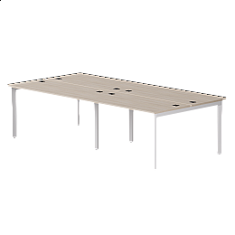 Бенч-система на 4 места Everprof EVO на металлокаркасе 3160х670(1370)x755 опоры 45гр Дуб Соната/Белый