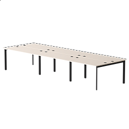 Бенч-система на 6 мест Everprof EVO на металлокаркасе 3540х670(1370)x755 опоры 45гр Кашемир/Черный