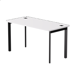 Стол прямой Everprof EVO на металлокаркасе 1380х670х755 мм опоры 45гр Белый/Черный