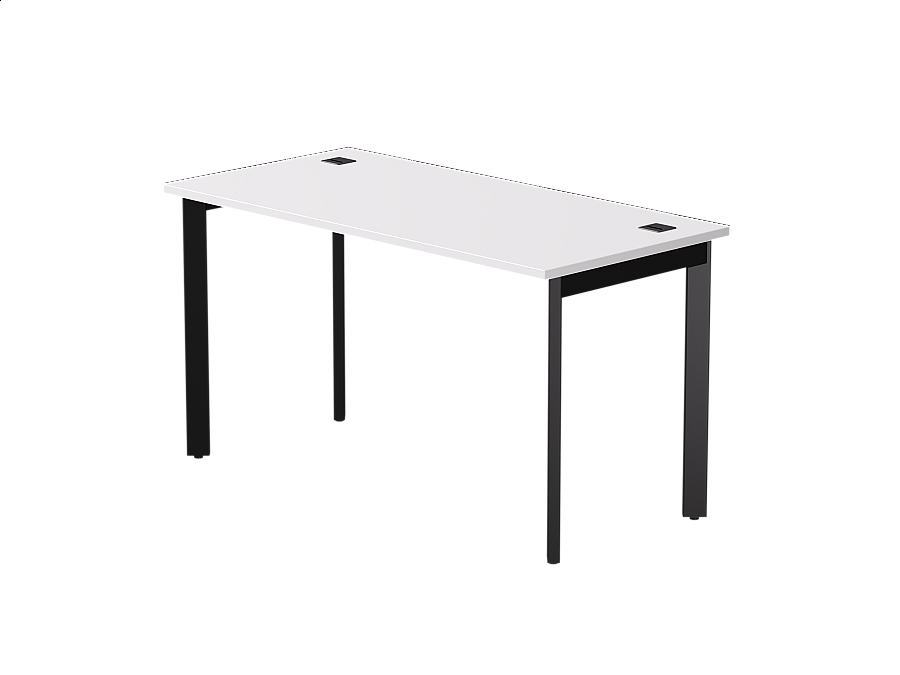 Стол прямой Everprof EVO на металлокаркасе 1380х670х755 мм опоры 45гр Белый/Черный