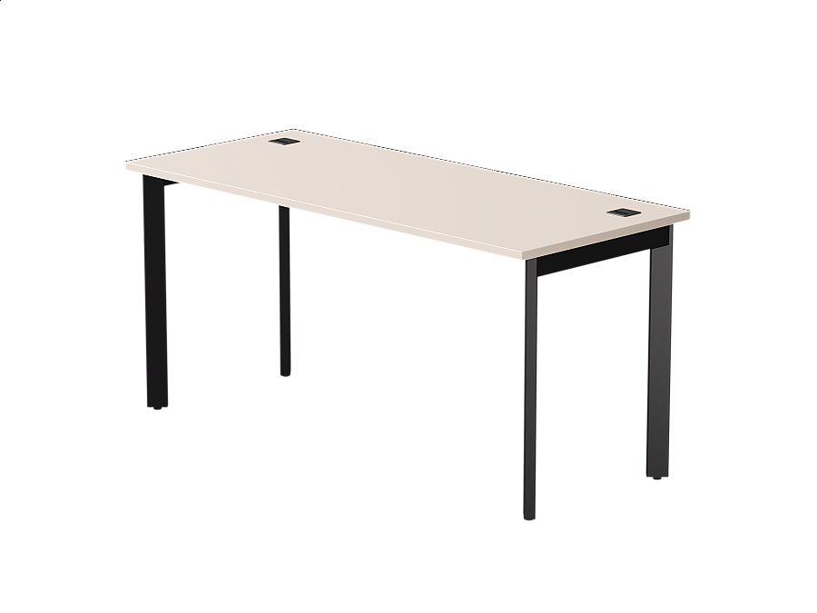 Стол прямой Everprof EVO на металлокаркасе 1580х670х755 мм опоры 45гр Кашемир/Черный