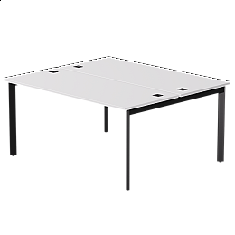 Бенч-система на 2 места Everprof EVO на металлокаркасе 1580х670(1370)x755 опоры 45гр Белый/Черный