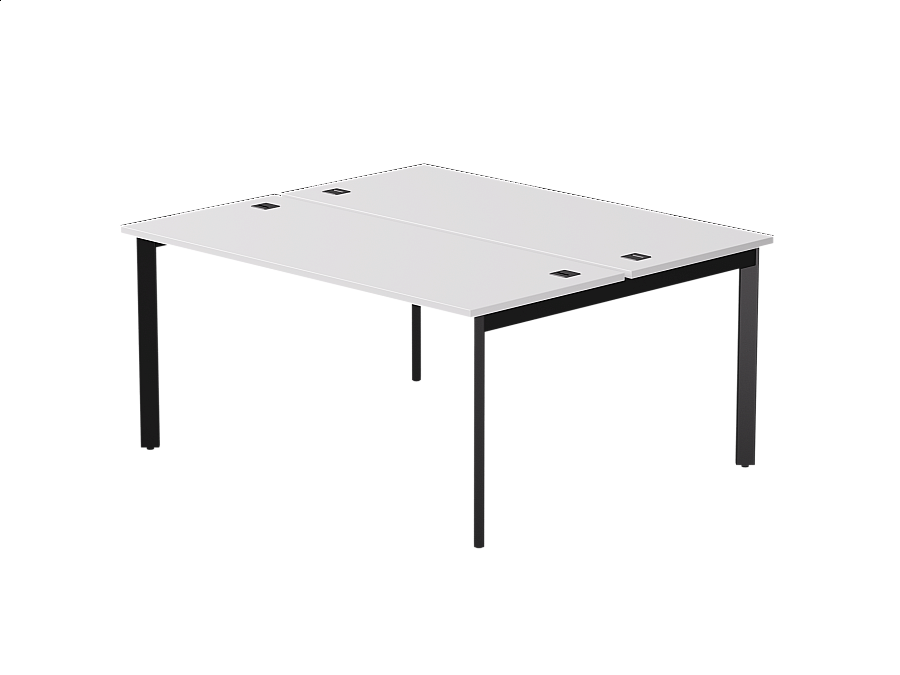 Бенч-система на 2 места Everprof EVO на металлокаркасе 1580х670(1370)x755 опоры 45гр Белый/Черный