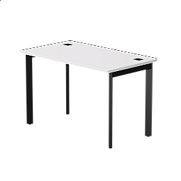 Стол прямой Everprof EVO на металлокаркасе 1180х670х755 мм опоры 45гр Белый/Черный