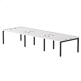 Бенч-система на 6 мест Everprof EVO на металлокаркасе 4140х670(1370)x755 Белый/Черный