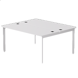 Бенч-система на 2 места Everprof EVO на металлокаркасе 1580х670(1370)x755 опоры 45гр Белый/Белый