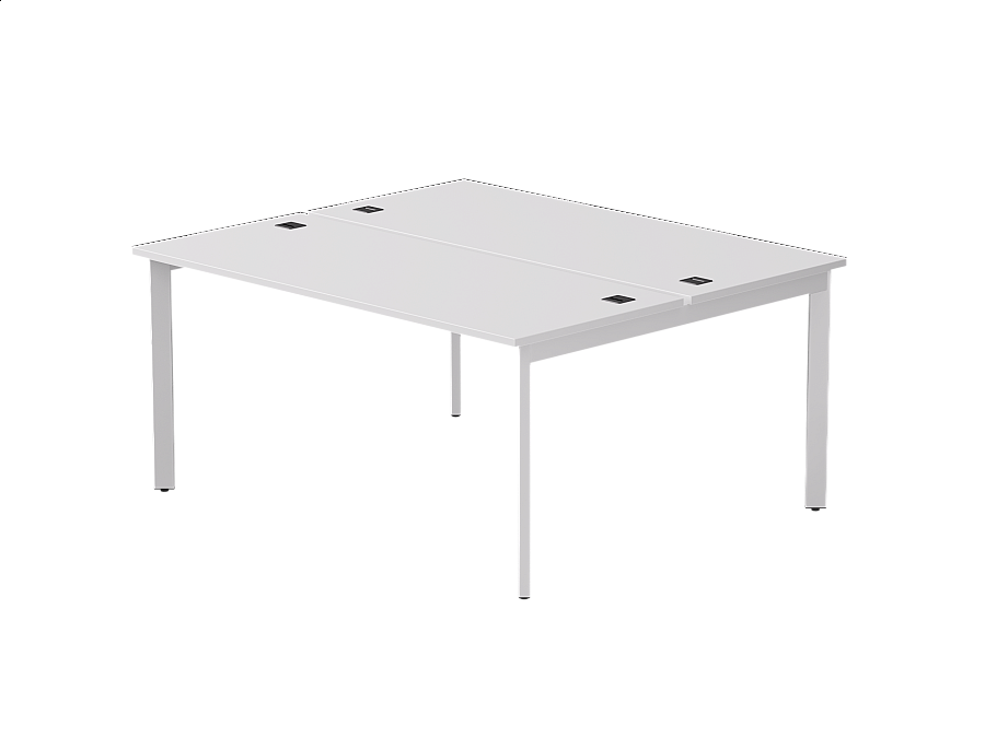 Бенч-система на 2 места Everprof EVO на металлокаркасе 1580х670(1370)x755 опоры 45гр Белый/Белый