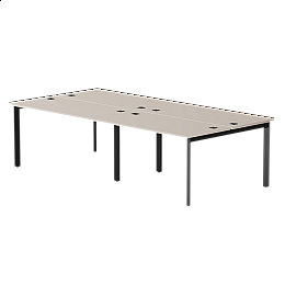 Бенч-система на 4 места Everprof EVO на металлокаркасе 3160х670(1370)x755 опоры 45гр Кашемир/Черный