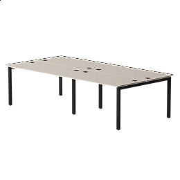 Бенч-система на 4 места Everprof EVO на металлокаркасе 2760х670(1370)x755 Кашемир/Черный