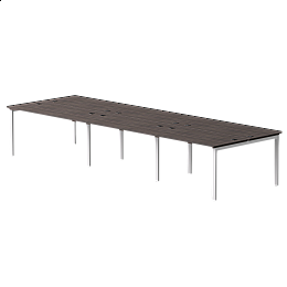 Бенч-система на 6 мест Everprof EVO на металлокаркасе 4140х670(1370)x755 Дуб Пасадена/Белый