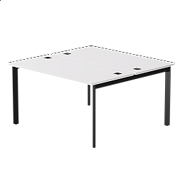 Бенч-система на 2 места Everprof EVO на металлокаркасе 1380х670(1370)x755 опоры 45гр Белый/Черный