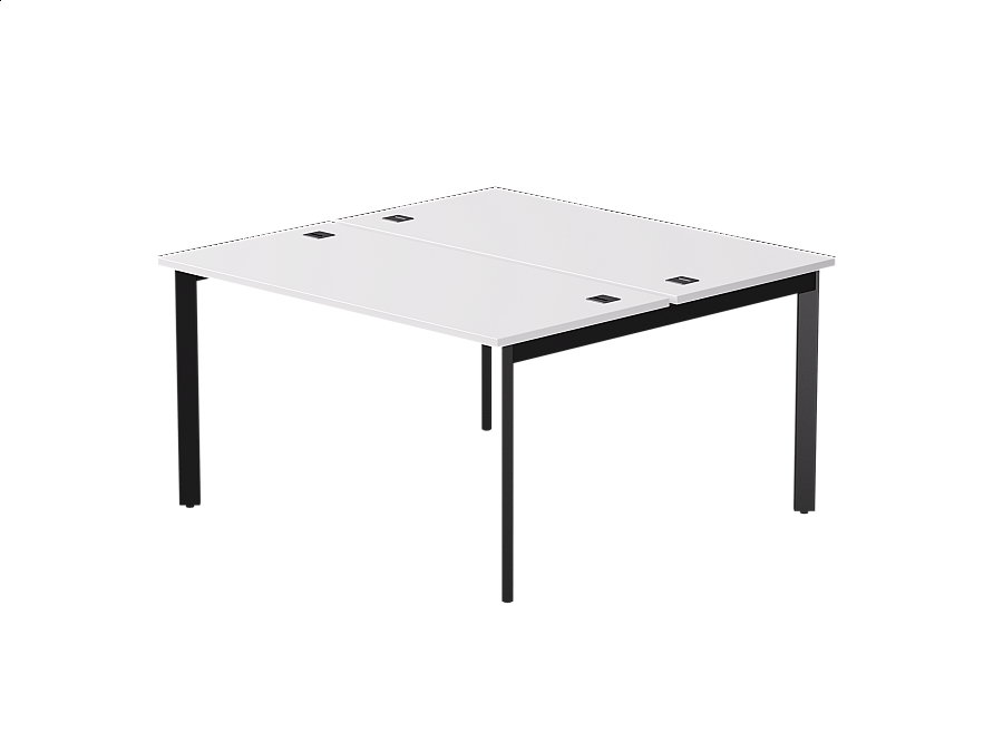 Бенч-система на 2 места Everprof EVO на металлокаркасе 1380х670(1370)x755 опоры 45гр Белый/Черный