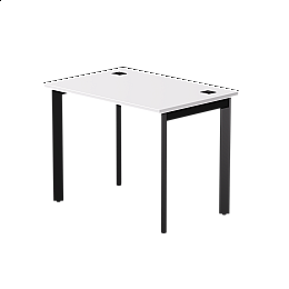 Стол прямой Everprof EVO на металлокаркасе 980х670х755 мм опоры 45гр Белый/Черный