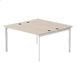 Бенч-система на 2 места Everprof EVO на металлокаркасе 1380х670(1370)x755 опоры 45гр Дуб Соната/Белый