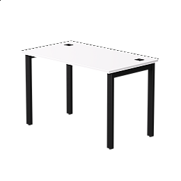 Стол прямой Everprof EVO на металлокаркасе 1180х670х755 мм Белый/Черный