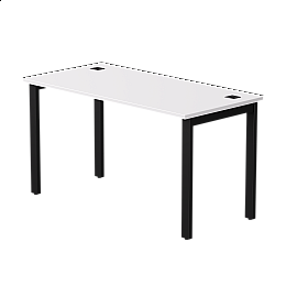 Стол прямой Everprof EVO на металлокаркасе 1380х670х755 мм Белый/Черный