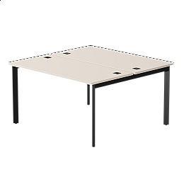 Бенч-система на 2 места Everprof EVO на металлокаркасе 1380х670(1370)x755 опоры 45гр Кашемир/Черный