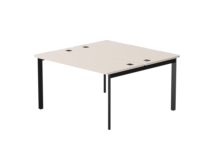 Бенч-система на 2 места Everprof EVO на металлокаркасе 1380х670(1370)x755 опоры 45гр Кашемир/Черный