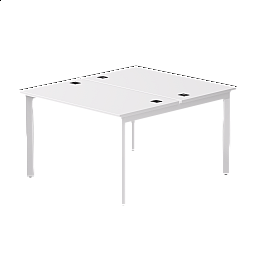 Бенч-система на 2 места Everprof EVO на металлокаркасе 1180х670(1370)x755 опоры 45гр Белый/Белый