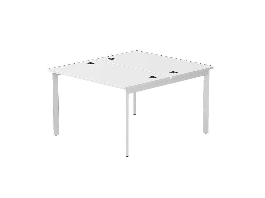 Бенч-система на 2 места Everprof EVO на металлокаркасе 1180х670(1370)x755 опоры 45гр Белый/Белый