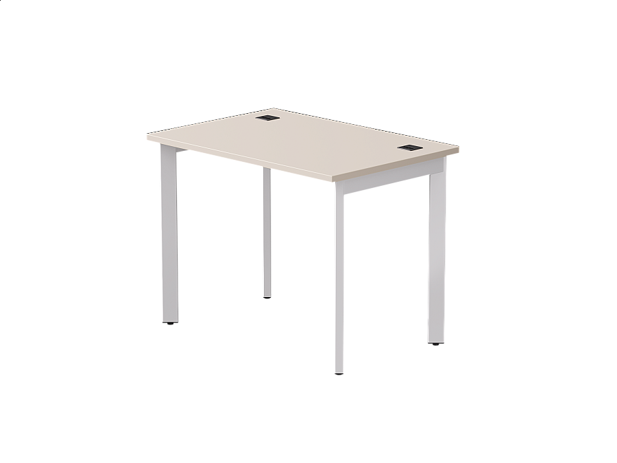 Стол прямой Everprof EVO на металлокаркасе 980х670х755 мм опоры 45гр Кашемир/Белый