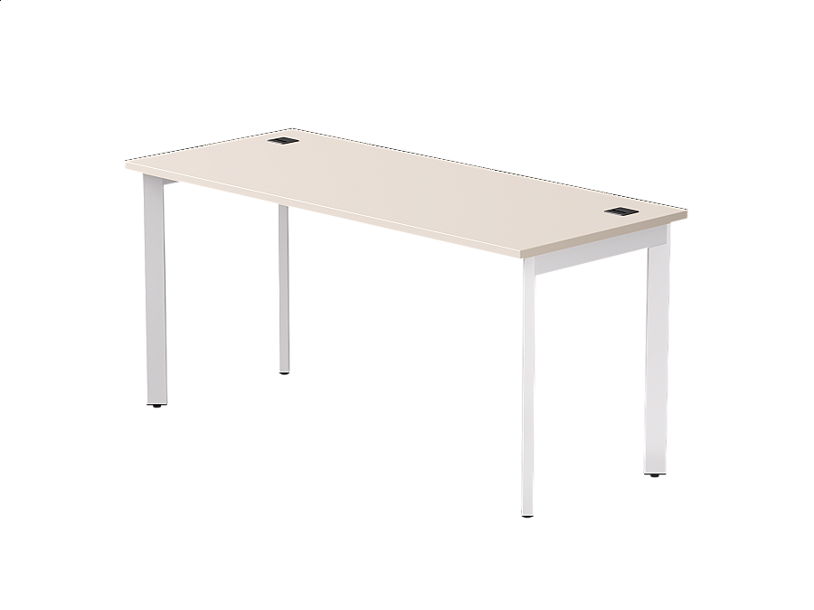 Стол прямой Everprof EVO на металлокаркасе 1580х670х755 мм опоры 45гр Кашемир/Белый