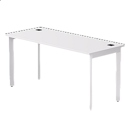 Стол прямой Everprof EVO на металлокаркасе 1580х670х755 мм опоры 45гр Белый/Белый