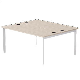 Бенч-система на 2 места Everprof EVO на металлокаркасе 1580х670(1370)x755 опоры 45гр Дуб Соната/Белый