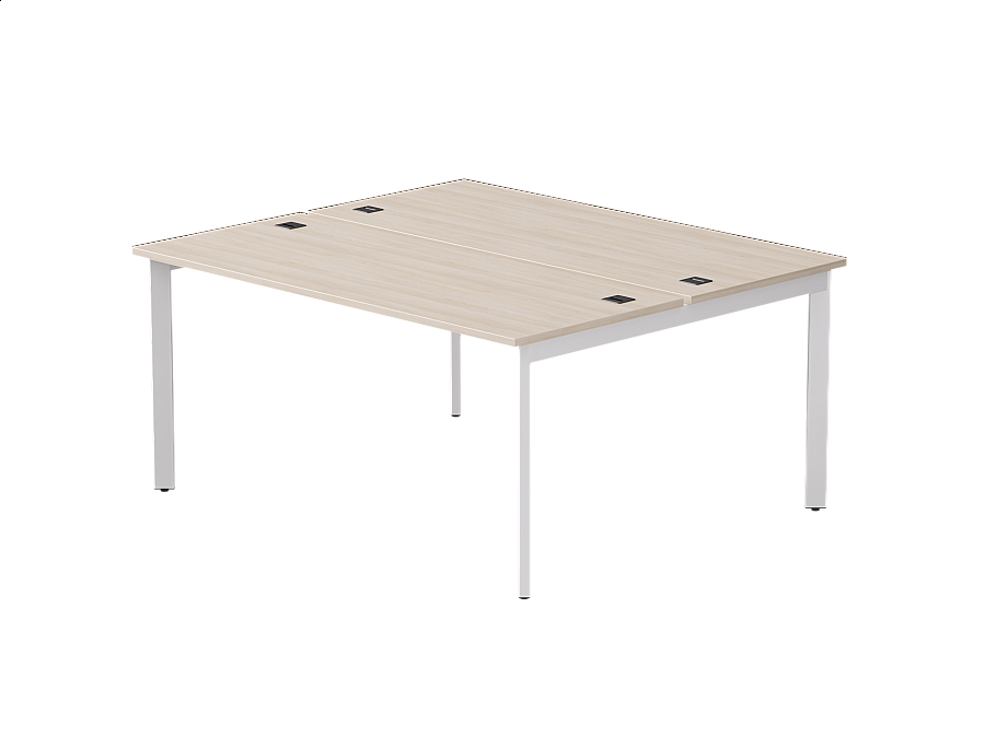 Бенч-система на 2 места Everprof EVO на металлокаркасе 1580х670(1370)x755 опоры 45гр Дуб Соната/Белый